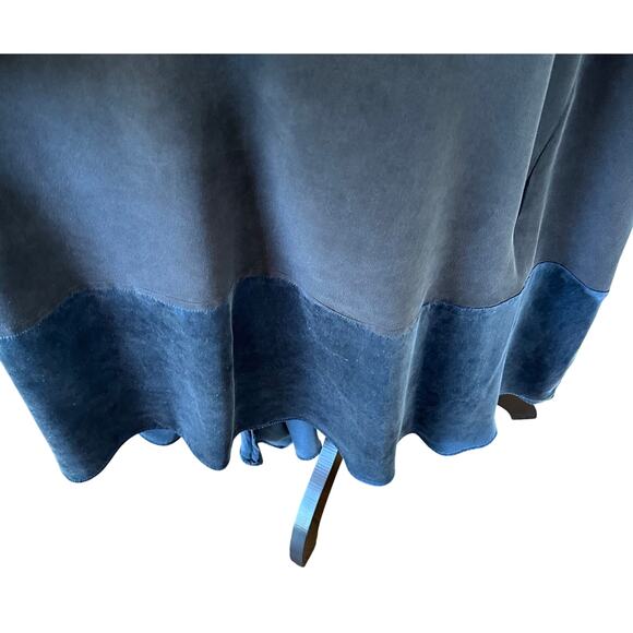 Ocean + Main - Navy and Teal Boatneck Silk Caftan - 1X - Picture 8 of 16